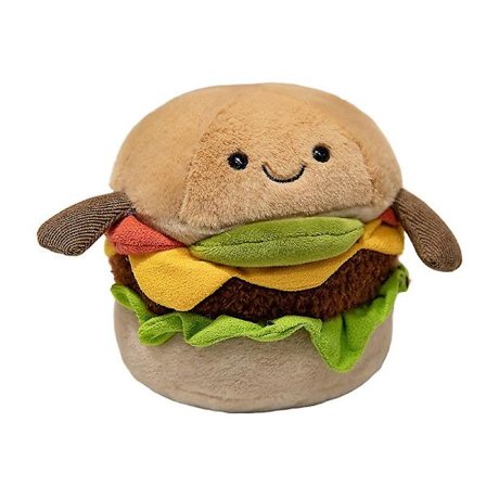 Burger-docka Jellycat plyschleksak söt docka semesterpresent