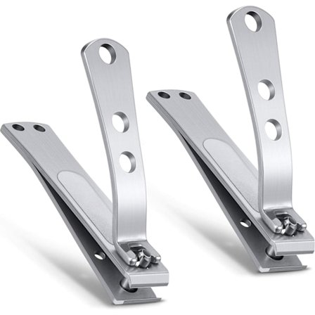 2 stk. Negleklipper til tykke negle, lige kant tånegleklipper, kraftige store brede mund fingernegle- og tånegleklippere