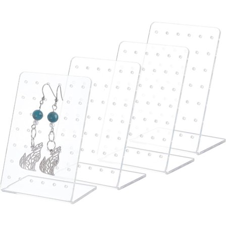 4 kpl (läpinäkyvä + huurteinen) korvakorun pidike, 72 reikää korvakoruille