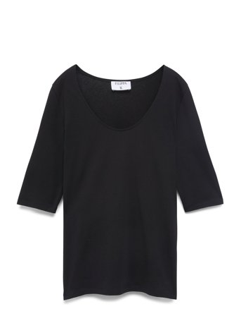 Filippa K Cotton Stretch Scoop Neck Top - Black - L