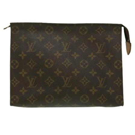 Louis Vuitton Vintage, Brown Canvas Louis Vuitton Poche Toilette Bruin, Dames, Maat:ONE Size