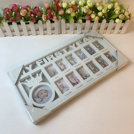 Babys första år ram Baby minnessak ram minne heminredning för pojkar och flickor