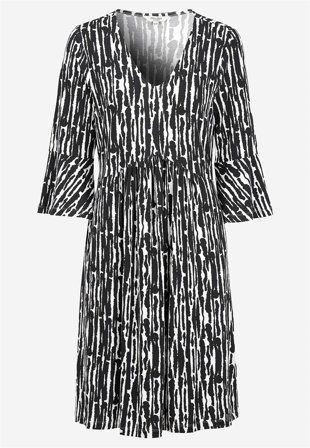 Cellbes of Sweden - Jersey-kjole med lommer i svart / mønstret for damer i størrelse 42/44