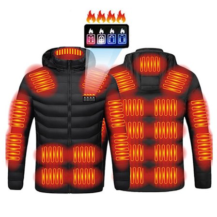 Opvarmet jakke til mænd og kvinder, vindtæt USB-opladning varm