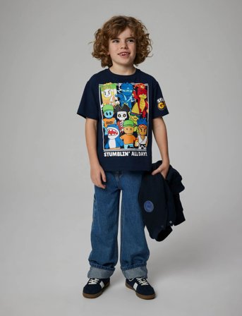 name it Nkmstuff Stumbelg Ss Nreg Top Box Sky - Navy - 116