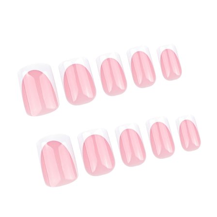 Omber Press on Nail Vit Rosa Fransk Manikyr Lösnaglar Lim på Naglar Falska Naglar