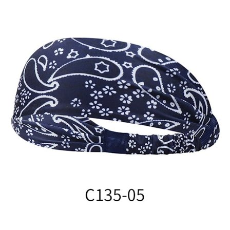 Et hårbånd til kvinder marineblå elastisk blød sommer boheme stil trykt hårbånd hår tilbehør yoga sport hårbånd flerfarvet tyndt hårbånd