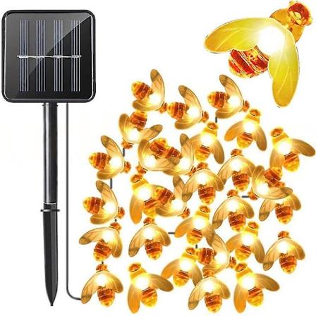 Bielyslenker, 6,5 m solcelledrevet 30 LED utendørslys, vanntett fe lys, humlebil Sha