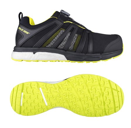 Solid Gear Vent Skyddssko S1P, BOA, svart/grön, nanohätta 36, Arbetsskor