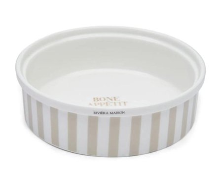 Riviera Maison Hundeskål Flax-Striper Ø20