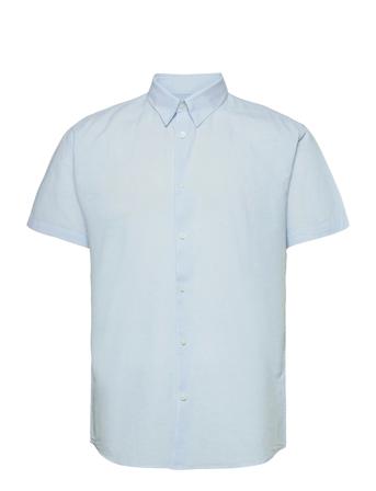 Slhregnew-Linen Shirt Ss Classic W Lyhythihainen Paita Sininen Selected Homme