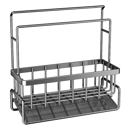 Ruostumattomasta teräksestä valmistettu teline tiskiharjalle, p