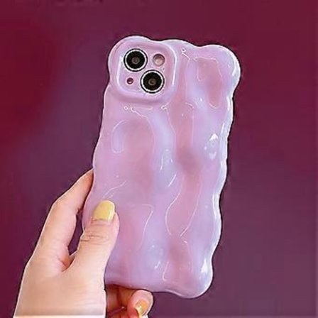 Etui til iPhone 12 Pro, Sød Ensfarvet Krøllet Bølgeformet Stødsikker TPU Bumper Telefon Etui