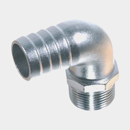 Hose Barb 1852-Marine, stainless & acid-resistant steel (AISI 316), 90° angled, 3/4" G (BSP) (male) to 25 mm (1") hose