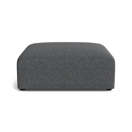 Soma Pouf Moderner Hocker in Puente Grau/Blau, Bequemer Sitzpouf mit Nozag-Federung für Wohnzimmer, Stilvolles Design, Kompakte Maße 43cm