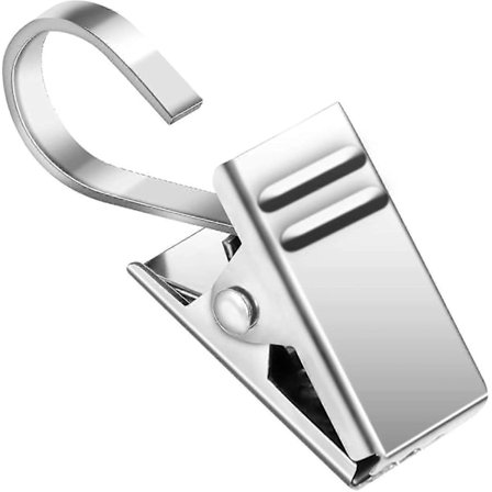 25-pak Gardinklemmer Metal Gardinklemme Med Kroge Til Lyssnore, Rustfri Gardinklemmer Sølv Til Foto