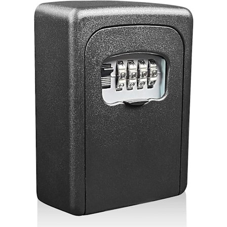 Utendørs nøkkelboks med tilbakestillbar 4-sifret kode, veggmontert vanntett og rustfri nøkkelboks, sikker nøkkelboks for hjem, garasjer, skole, 