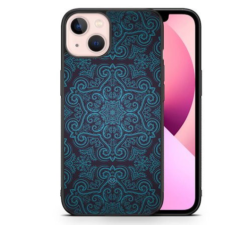 Bjornberry Skal iPhone 13 - Blå Retromönster