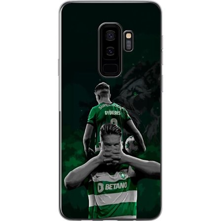 Yhteensopiva Puhelinkuori Samsung Galaxy S9+ Neonmotiivi, jossa teksti "Gaming is in my DNA" sinisenä ja punaisena tiiliseinällä, jossa loistava DNA-s