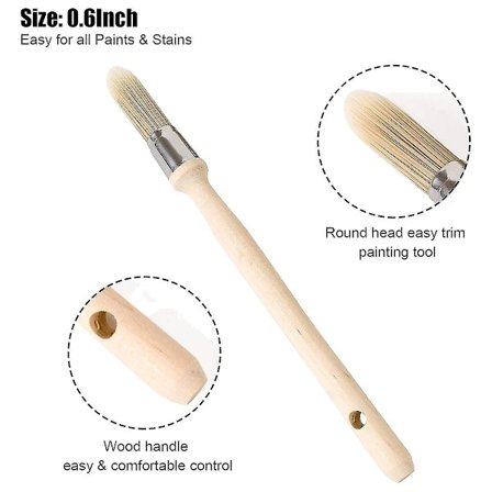 Trim Paint Tools, 0,6 tommers vegg liten malepensel, reparasjon, kantmalingsverktøy, husveggkant rund