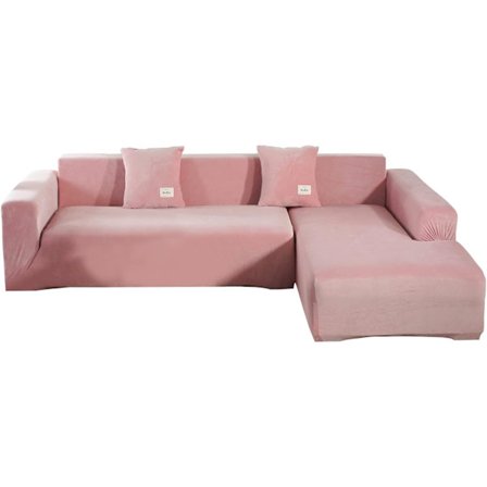 Sectional Sofa Covers 1Piece Stretch Velvet L Shape Couch Slipcovers Elasti