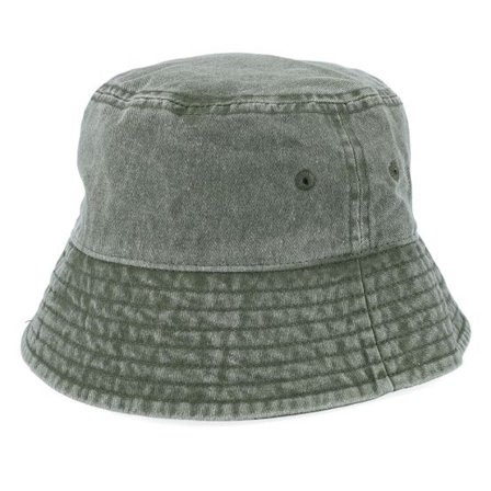 Beechfield - Grön bucket Hatt - Olive Vintage Washed Bucket @ Hatstore