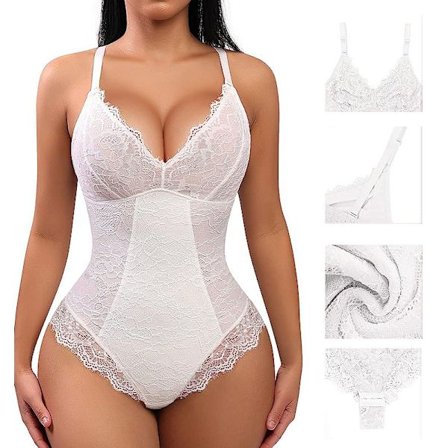 Tights for kvinner Shaper V-hals Backless Tank One Piece Bodysuit K