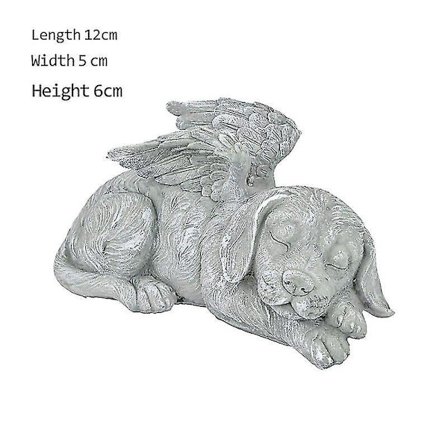 Sovende Hund Katt Engel Kjæledyr Minne Resin Statue Hagedekor