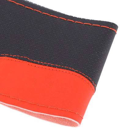 Universal Ratstyrebetræk 15 tommer DIY Håndsyet Perforeret Mikrofiberlæder Wrap (Sort Orange)