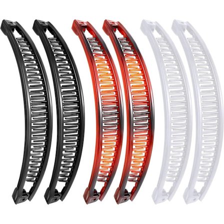 st Bananklämmor - Dubbla kamklämmor för tjockt hår (Brun och Svart)