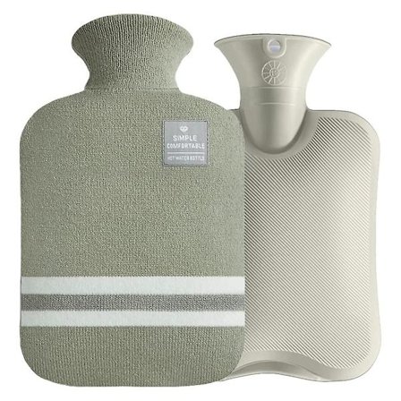 Varmvattenflaska termos 2 liter uppvärmning och återanvändbar varm- och kallkompress med klassisk randig (