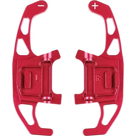 2 stk. Aluminiumlegering Girskiftehendel Forlengelse kompatibel med VW Golf GTI R R-line GTD GTE MK7 7 Polo GTI 2014-2019 (Rød)