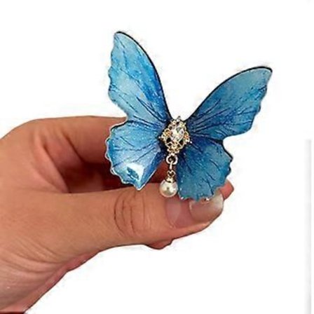 Hårspenne med perler, 2000-tallsstil, Balletcore, flat spenne med perler, Balletcore hårnål, elegant hårspenne for knuter, blå[SL]