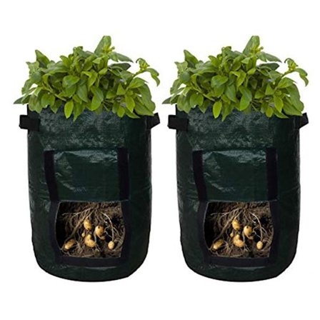 Pack Black Grow Bags Bärbara Potatis Grow Bag Planter Bags Planteringsficka med handtag Access Flap för morötter lök grönsaker