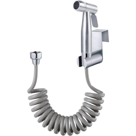 Toalett Bidet Sett av Høy Kvalitet med Vanntankkrok og 150cm ABS Teleskopisk Fleksibel Dusjslange for Daglig Personlig Hygiene (Grå)