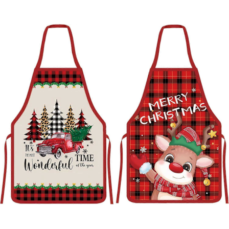 Juleforklær Julenissen Kjøkkenforklær Personlig Forkle Alver Elg Julebord Menn Kvinner Julaften Dekorativ Gave til Julebord