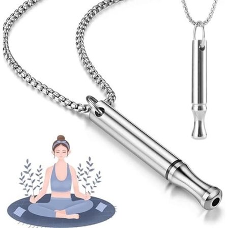 Anti-Stress Halskæde - Vejrtrækning - Grå - Rustfrit Stål - Unisex Gave - Afslapning