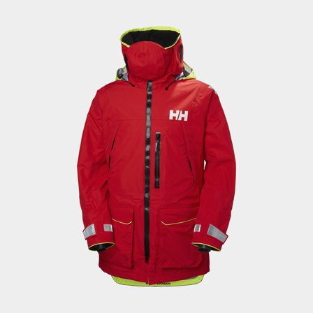 Sailing jacket Helly Hansen Ægir Ocean, Alert Red, men's, Small