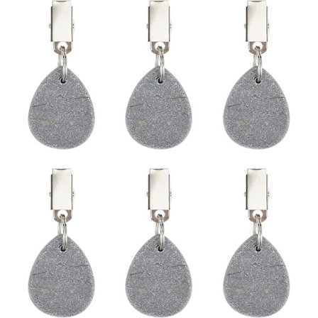 6 stk. Marmorbordsdukvekter for utendørs bruk, Bordsdukvekter i rustfritt stål