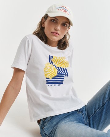 GANT Damen Graphic T-Shirt (XS) Mehrfarbig