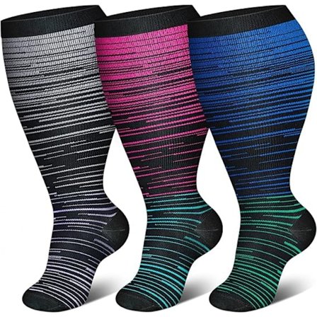 3 par 2xl kompressionsstrømper til ekstra store brede lægbenstrømper knæhøje graduerede co