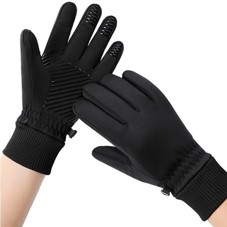 Vandtætte vinterhandsker til mænd og kvinder - Touchscreen-kompatible med mobiltelefoner, varme sorte løbe- og vandrehandsker til koldt vejr