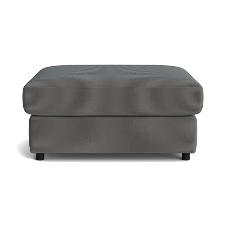 Oasis Pouf Hocker in Lisboa Anthrazit, moderner Polsterhocker mit geripptem Cord-Muster, bequeme Federung, Sitzhöhe 44cm, zeitloses Design.