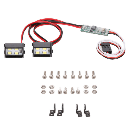 1 Sett RC Crawler LED Lysstang Taklys Offroad Klatrer Kort Lastebil Søkelys for RC Offroad TRX4/SCX 1/10 4WD/6WD