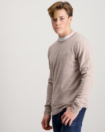 MAGGIORE Cashmere Blend Knit Crewneck Beige Pullover Jungen - Kids Brand Store