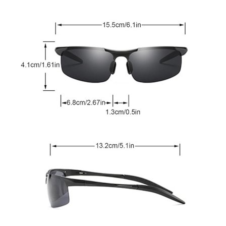 2023 Ny Uppgraderad Polariserad Solglasögon för Män Aluminium Magnesium Ram för Sport Ridning och Körning(Svart)