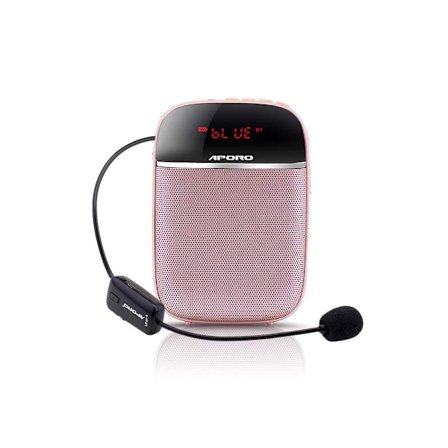 Bærbar megafon for lærere med kablet mikrofon, hodetelefon, belte, oppladbar personlig Bluetooth-høyttaler, støtter musikk, FM, TF-kort for klasserom