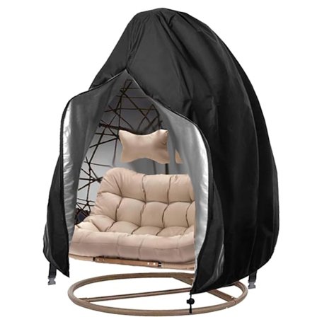 【Oppgradert】 Eggstoltrekk for uteplass med glidelås, 91 x 80 Store Egg Swing Stoltrekk i kurv, Vanntett Kraftig Værbestandig Utendørsstol