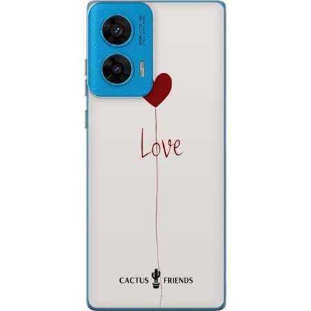 Kompatibelt Mobildeksel til Motorola Motorola G96 Cactus and Friends - Love Balloon Minimal