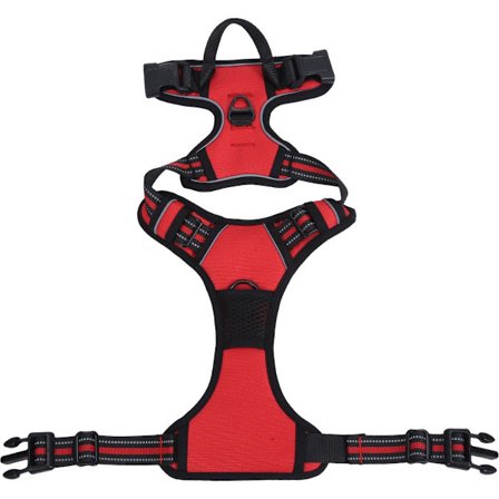 Vetämistä estävä koiranvaljas - Koiranvaljas - Y-kokoinen koiranvaljas - Heijastava - Punainen - Koko M